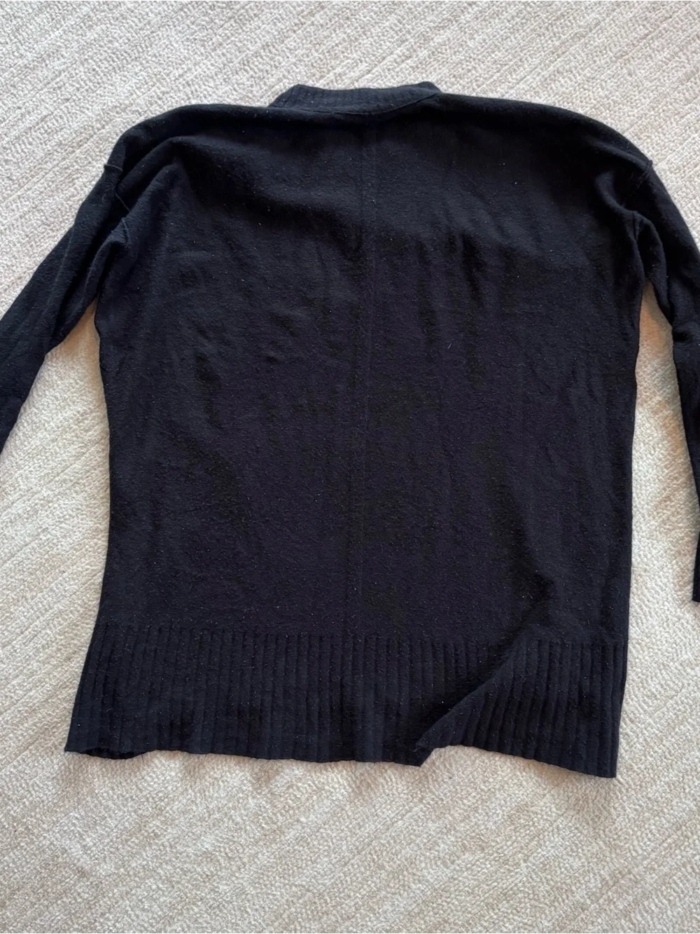 Free People Oversized Black Crewneck Pullover Sweater